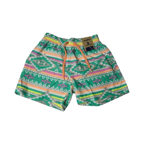 NEW Chubbies The En Fuego Swim Trunks Men's Aztec 5.5" Shorts Board Green sz XS - Picture 1 of 4